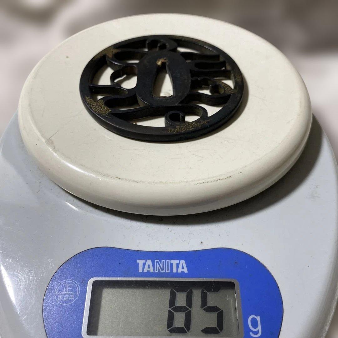 B-20 鍔　武具　刀装具　銅製　鍔袋•木箱付き　アンティーク　美術品　工芸品