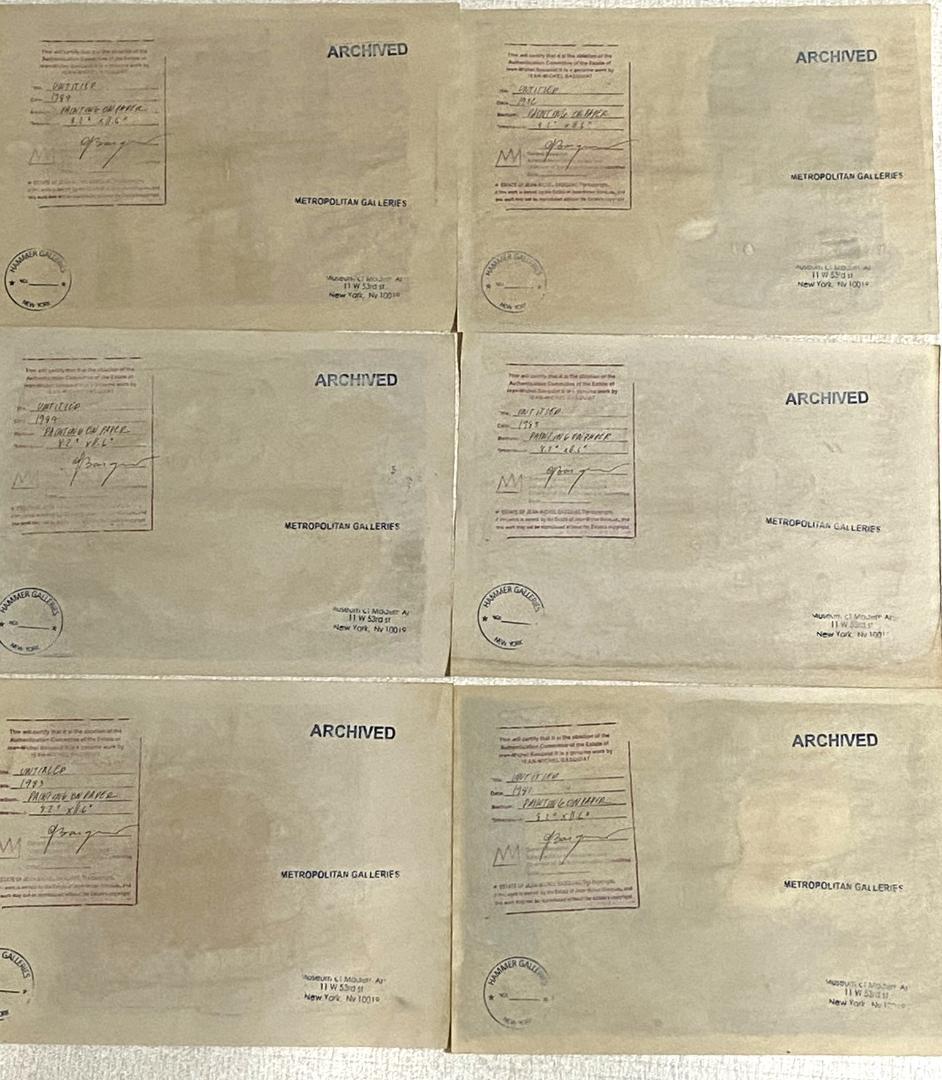 【まとめ売り6枚】模写 肉筆 サインあり ジャン・ミシェル・バスキア 油彩