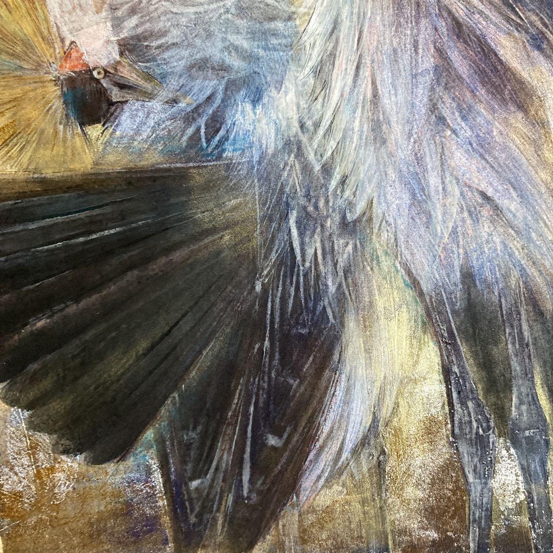 高橋常雄　冠鶴　15号　日本画