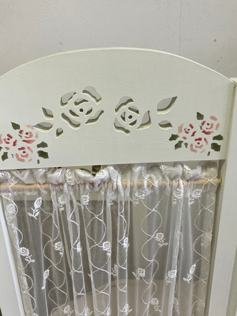 花薔薇のレースの卓上パーテーションミニ3連