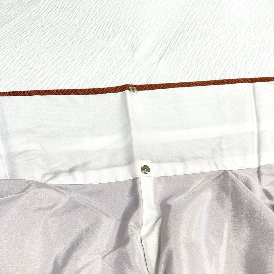 【美品✨】東レシルック　さんび　高島屋扱　洗える着物　江戸小紋　青海波　赤茶B8