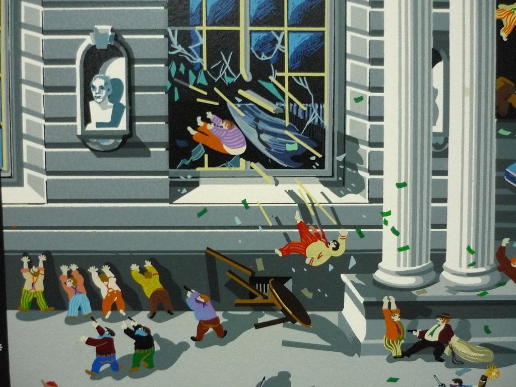 ★版画★ヒロ・ヤマガタ　シルクスクリーン　泥棒2★S44