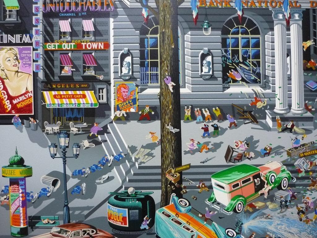 ★版画★ヒロ・ヤマガタ　シルクスクリーン　泥棒2★S44