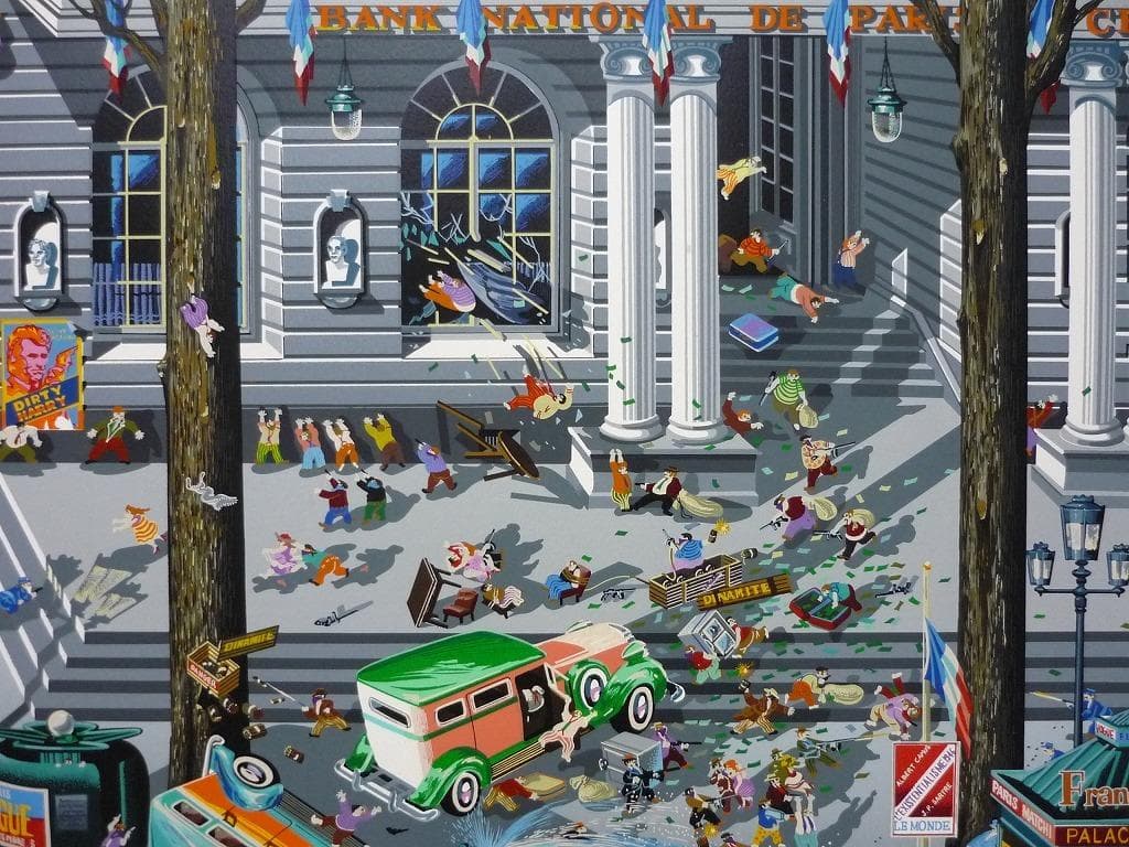 ★版画★ヒロ・ヤマガタ　シルクスクリーン　泥棒2★S44