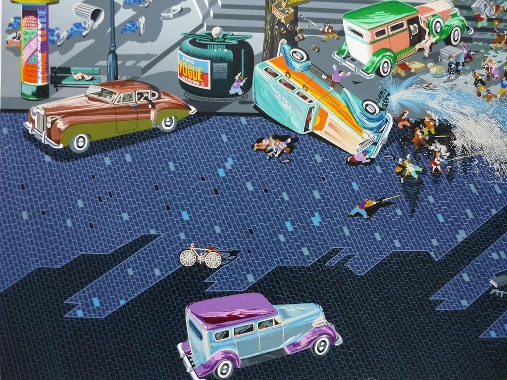 ★版画★ヒロ・ヤマガタ　シルクスクリーン　泥棒2★S44