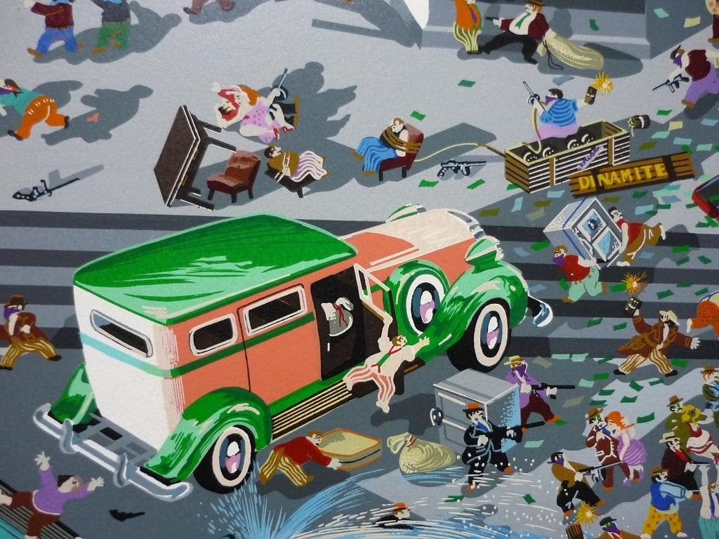 ★版画★ヒロ・ヤマガタ　シルクスクリーン　泥棒2★S44