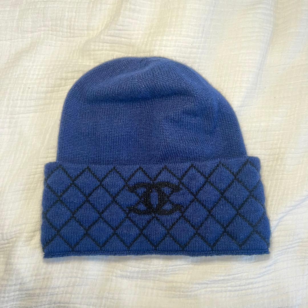 CHANEL ダイヤモンドパターン ニット帽