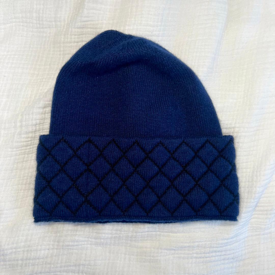 CHANEL ダイヤモンドパターン ニット帽
