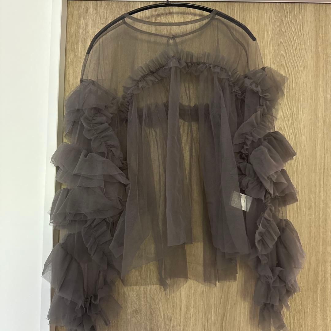 ANDRESD バックシアージレセットアップ　デコラティブチュールトップス