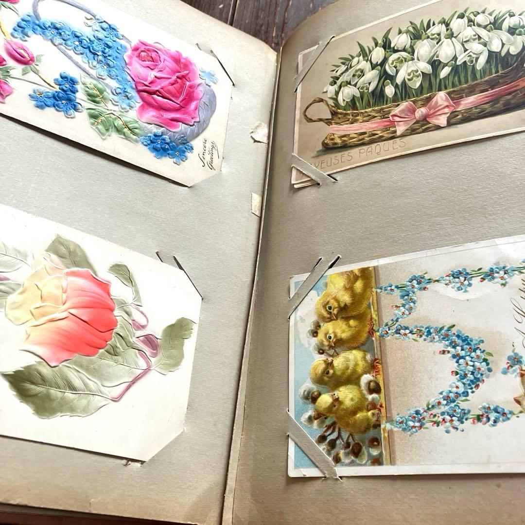 イギリスアンティークポストカードアルバム　薔薇好きさんへ　フランスアンティーク