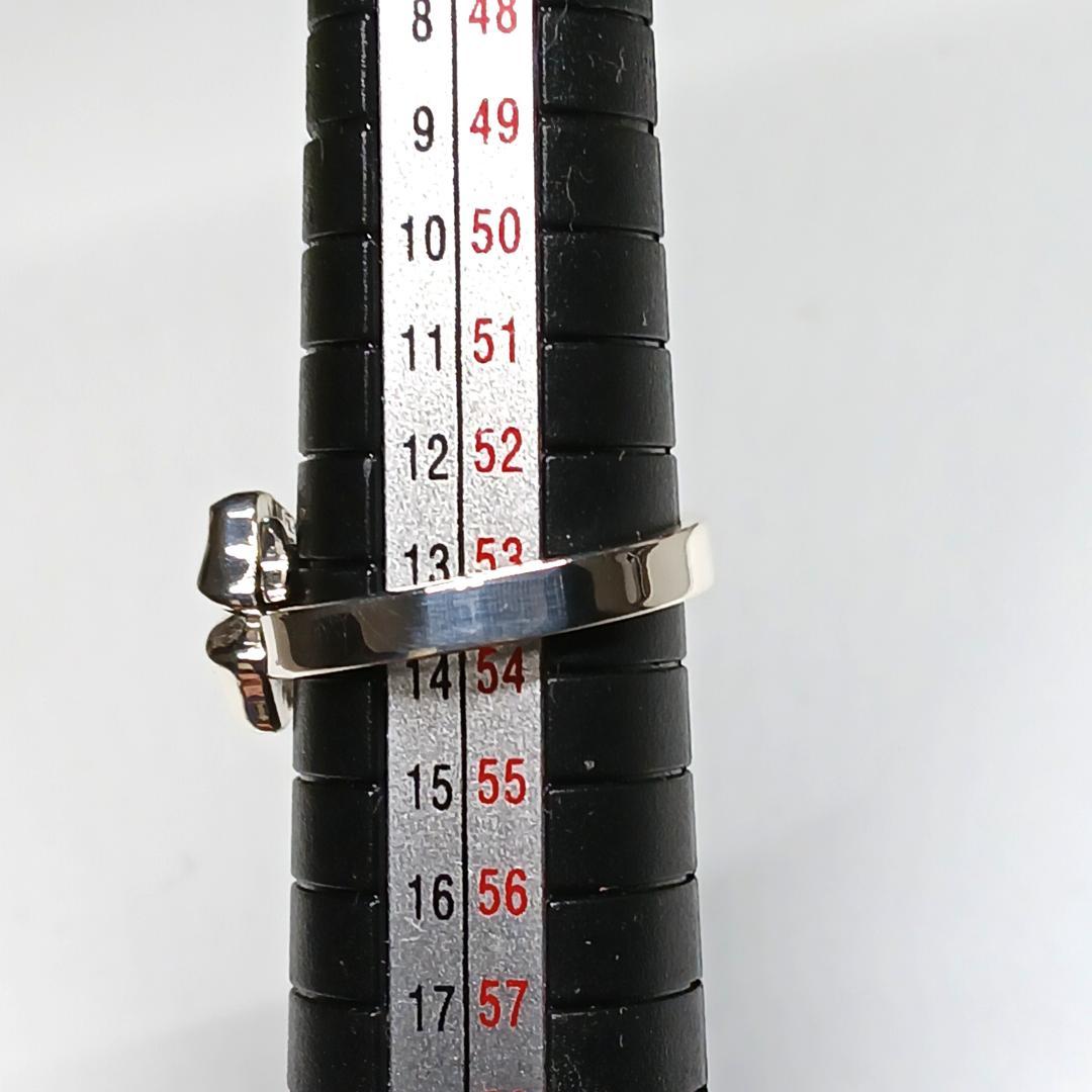 ティファニー 未使用に近い 約13号 リボンリング K18 シルバー コンビ②