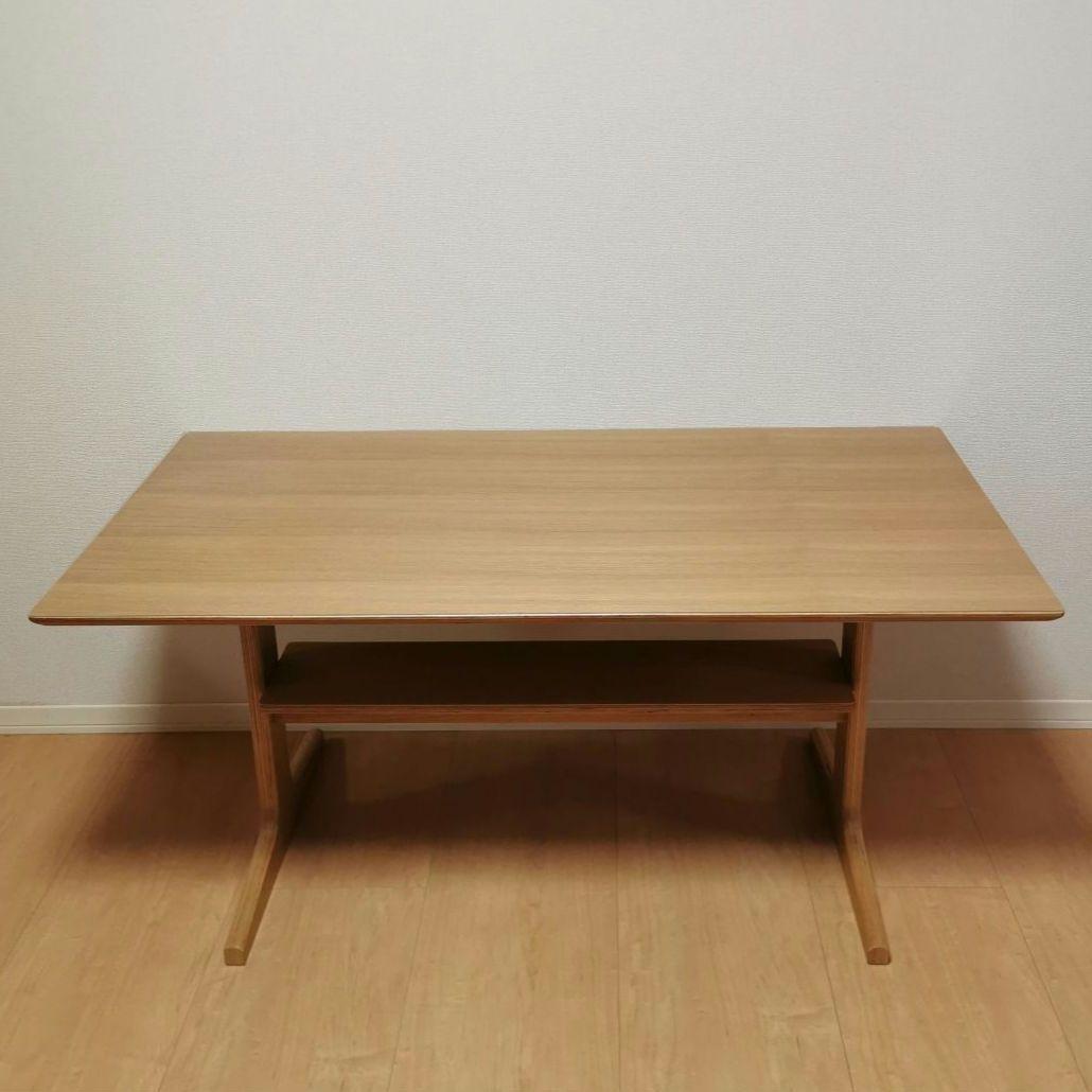 無印良品(MUJI)　リビングでもダイニングでもつかえるテーブル・２・オーク材