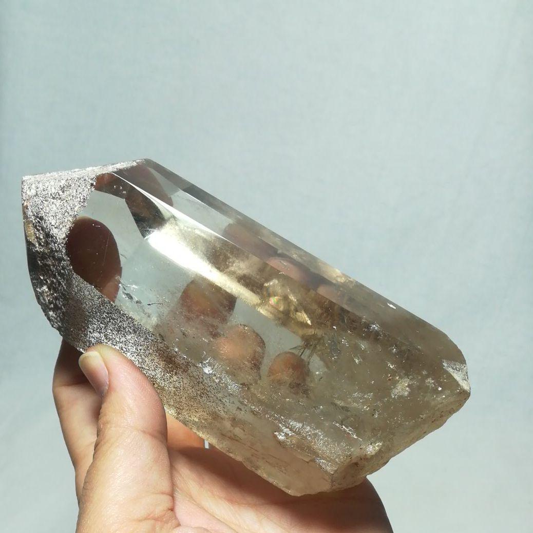 天然石　水晶原石　水晶ポイント　台座付き