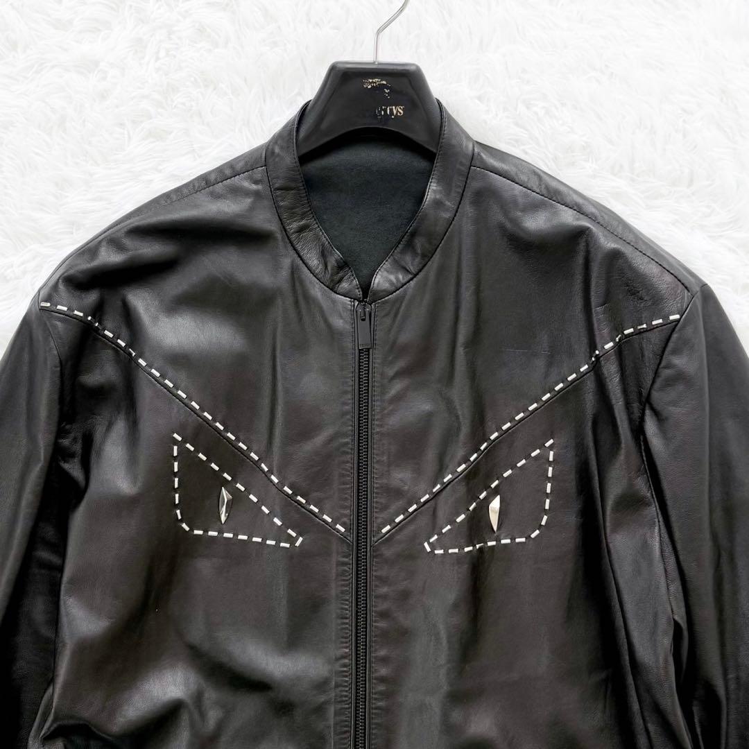 希少 FENDI バッグバグズ レザージャケット ライダース モンスター 52