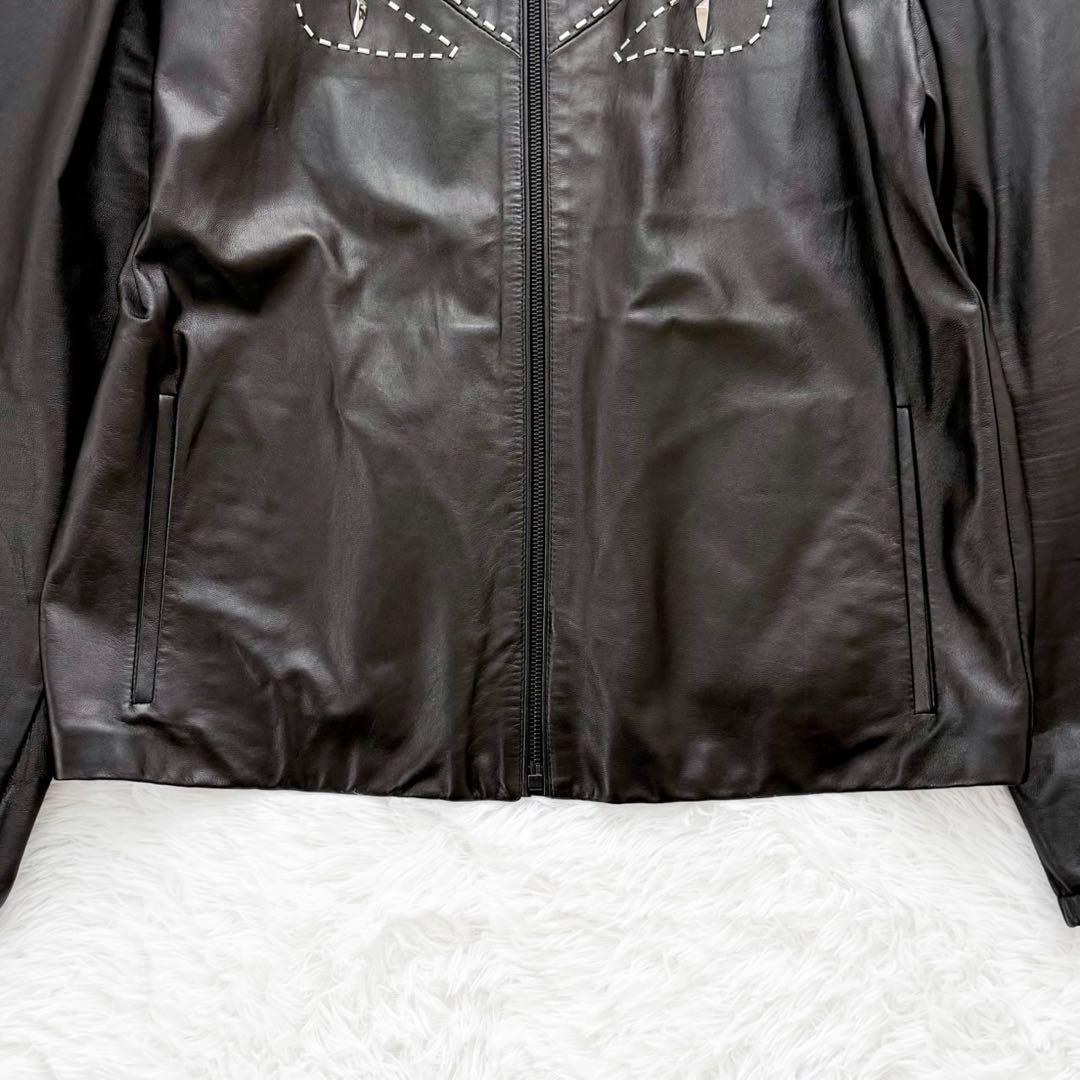 希少 FENDI バッグバグズ レザージャケット ライダース モンスター 52