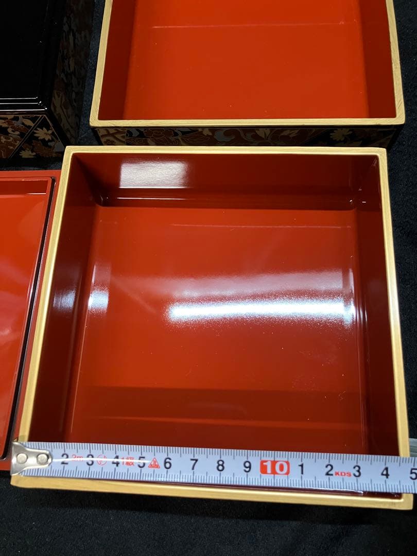 正倉院鳳凰　三段重　重箱　漆器　3段　重箱 2個セット　未使用品　B2238