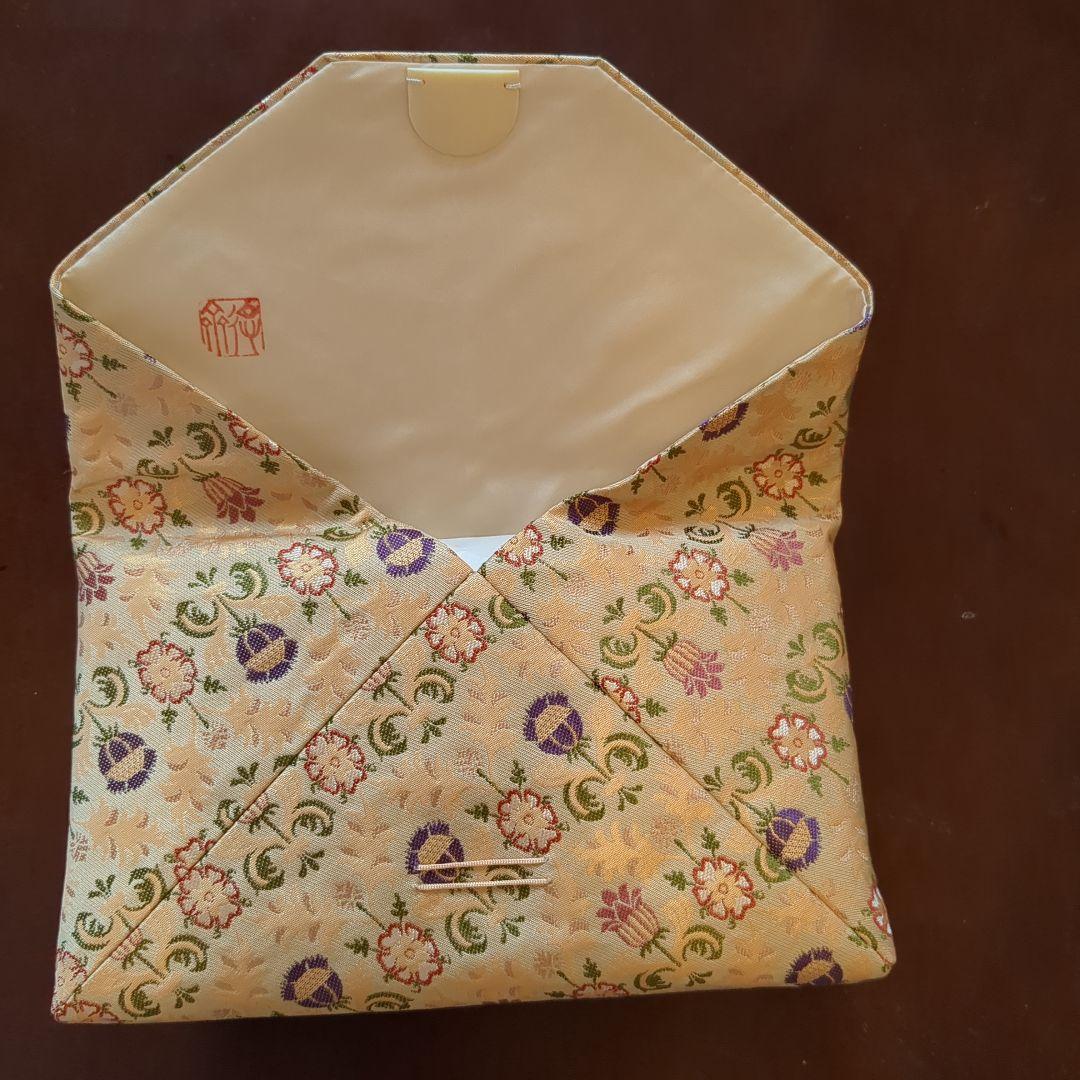 徳斎 未使用品 数寄屋袋 茶道具 金襴 葡萄牙錦 表·裏千家 和クラッチバッグ