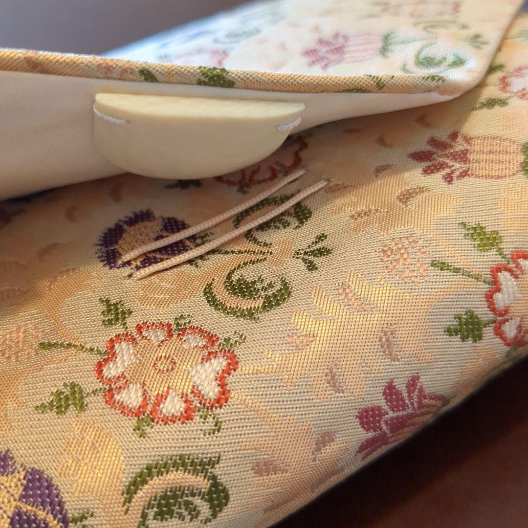 徳斎 未使用品 数寄屋袋 茶道具 金襴 葡萄牙錦 表·裏千家 和クラッチバッグ