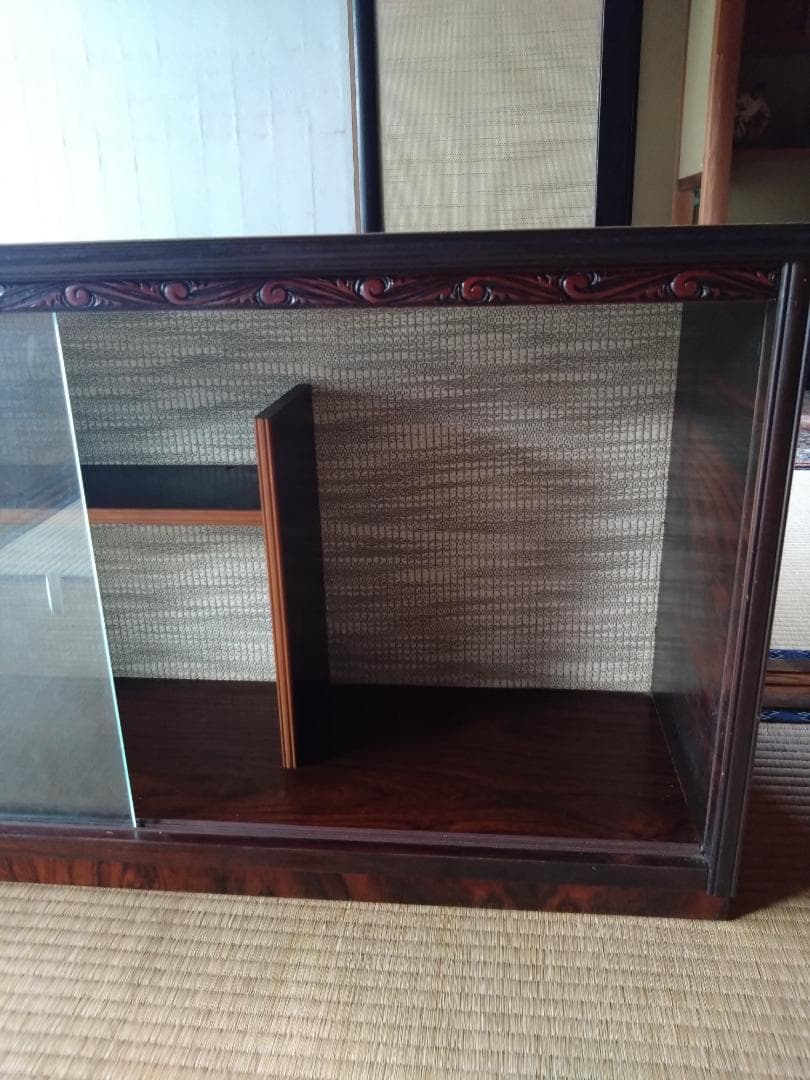 サイドボード　キャビネット　昭和レトロ　人形ケース　飾り棚　木製ガラスケース