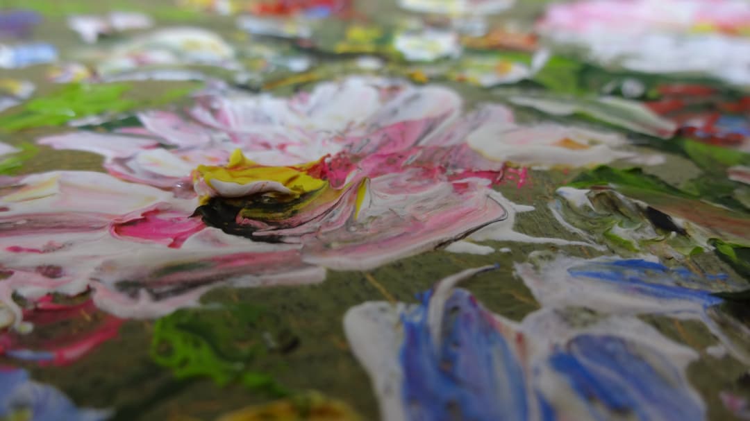 希少 油絵 創美会創立者 白尾健一  真作 「無題」フラワーアレンジメント