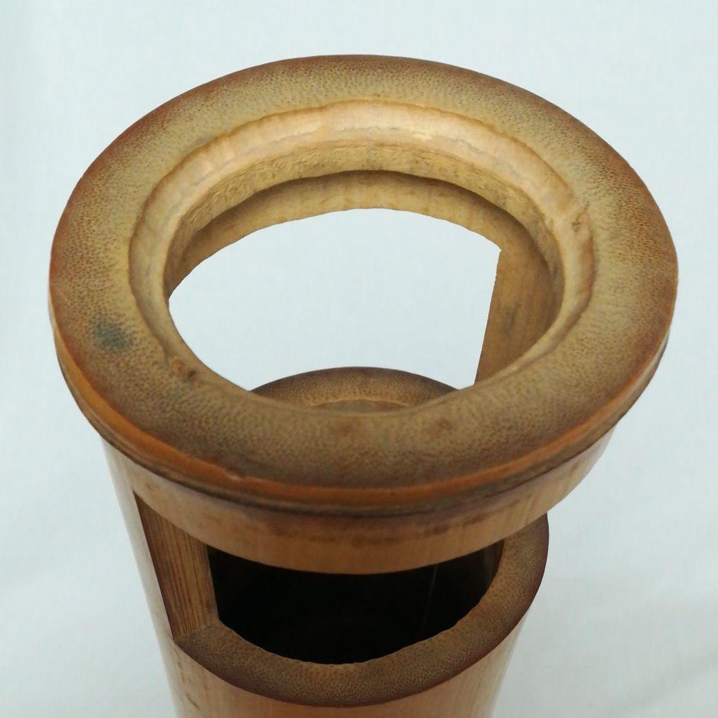 在銘あり　竹の花活け　花入　竹筒花入　茶道具　共箱