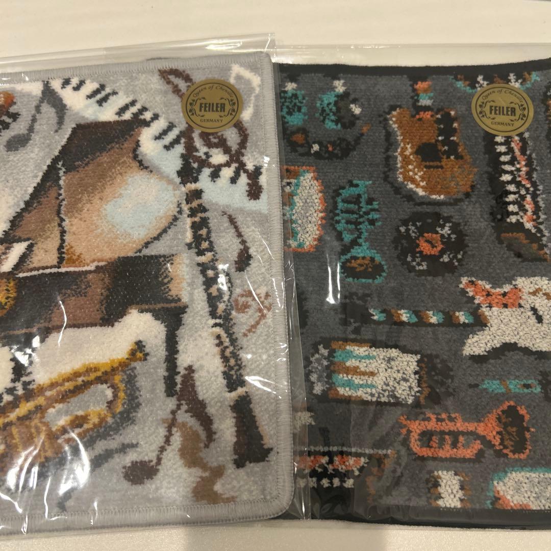 楽器デザイン タオルハンカチ 2枚セット