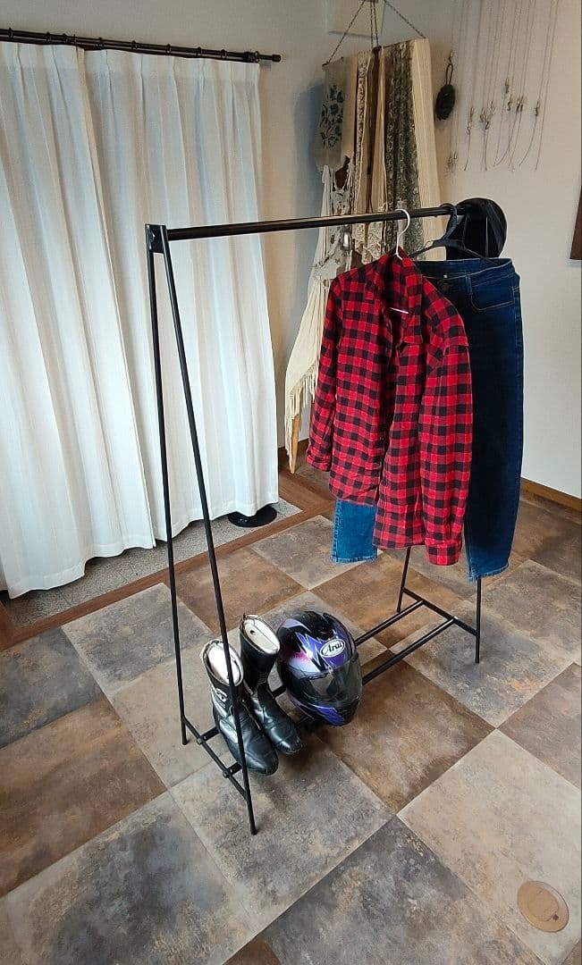 アイアン ハンガーラック 下段２本 店舗什器 スチール 展示 棚 収納 棚