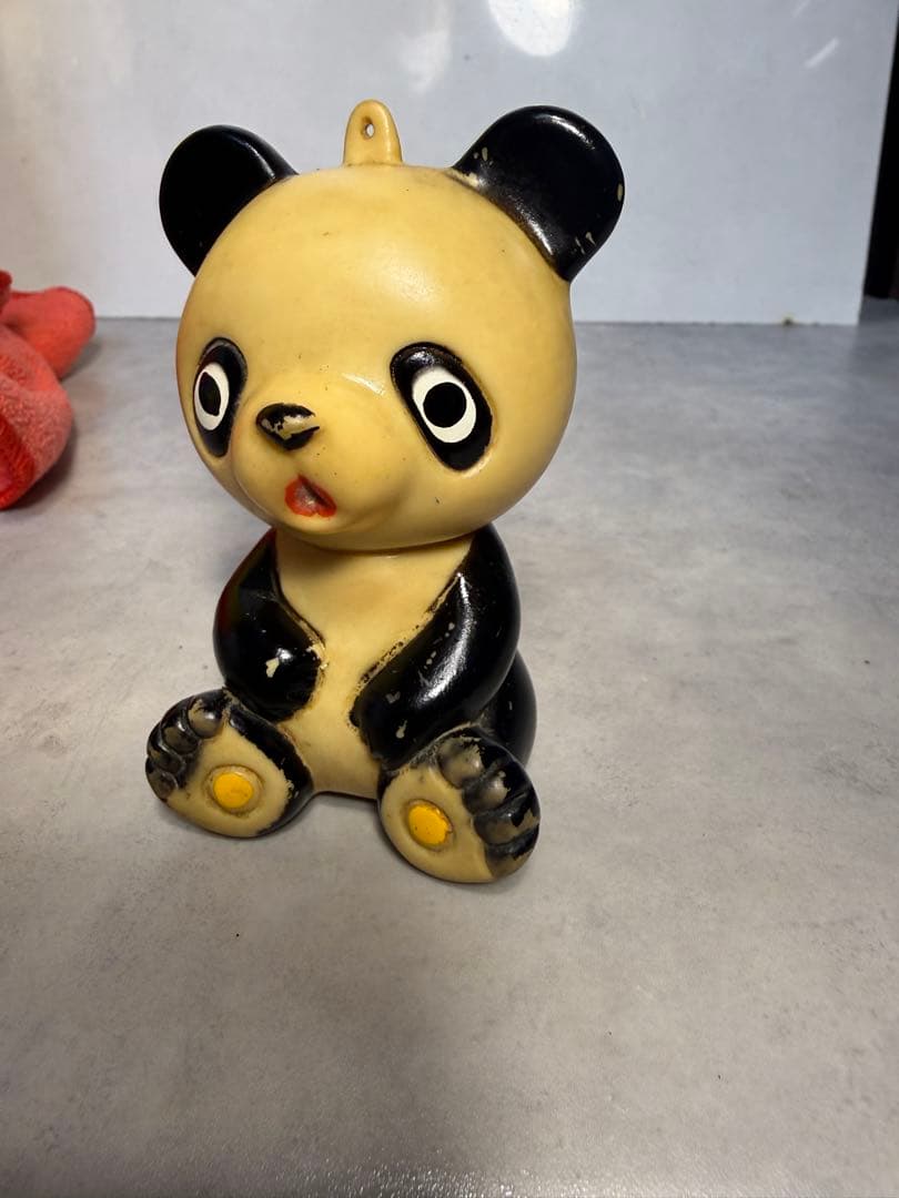 昭和レトロ パトラ パンダ 貯金箱 ソフビ 笛鳴り 当時物　昭和30年代