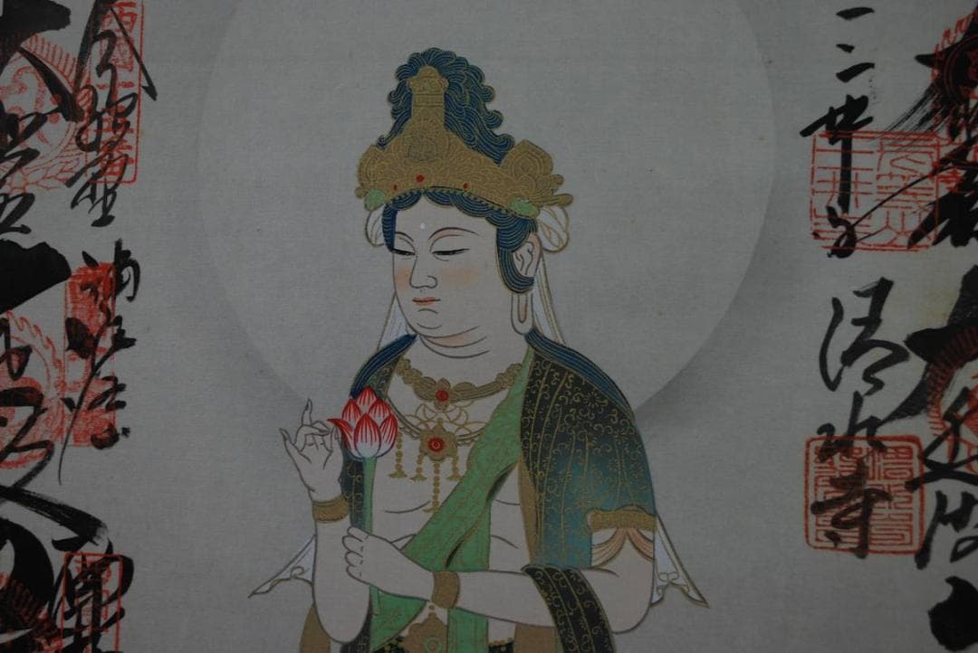 西国三十三ヶ所霊場集印肉筆掛軸/御朱印/掛軸☆宝船☆O-414