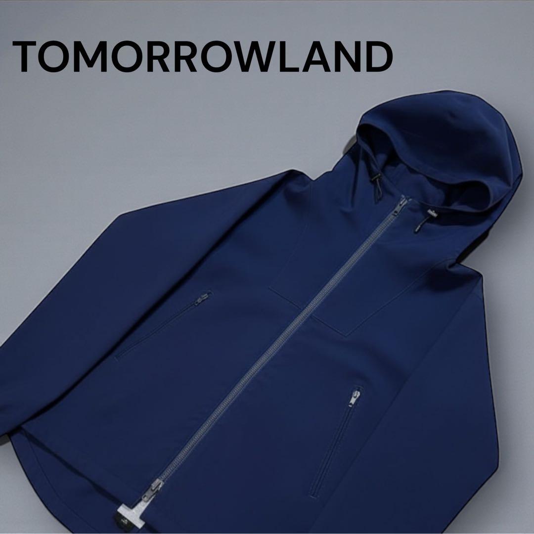 極美品TOMORROWLAND ジャケット　ネイビー　48 フード付き　ウール