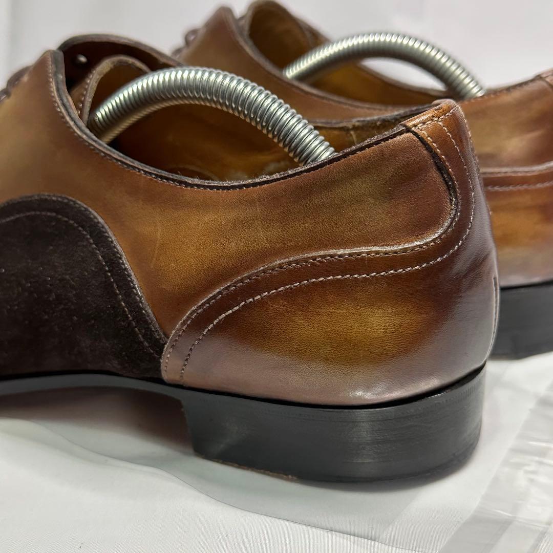 メッカリエロ☆レザーシューズ☆メンズ☆パティーヌレザー☆ブラウン☆188