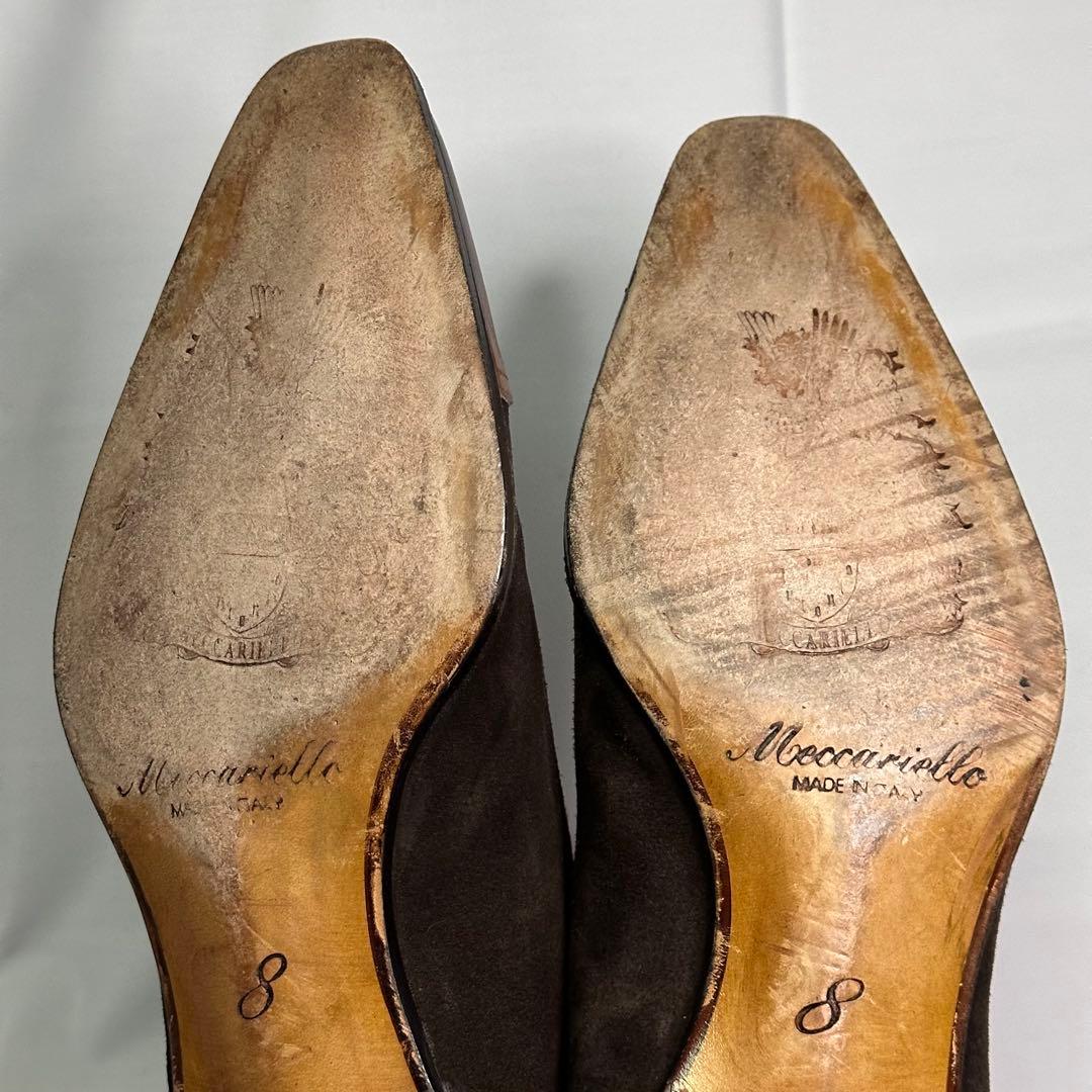 メッカリエロ☆レザーシューズ☆メンズ☆パティーヌレザー☆ブラウン☆188