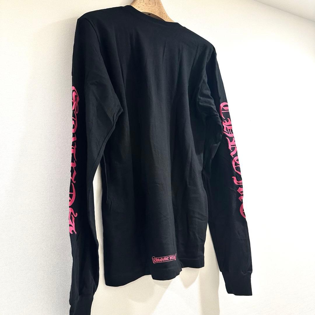 【新品正規品】CHROME HEARTS 長袖Tシャツ　ブラック　ピンク S