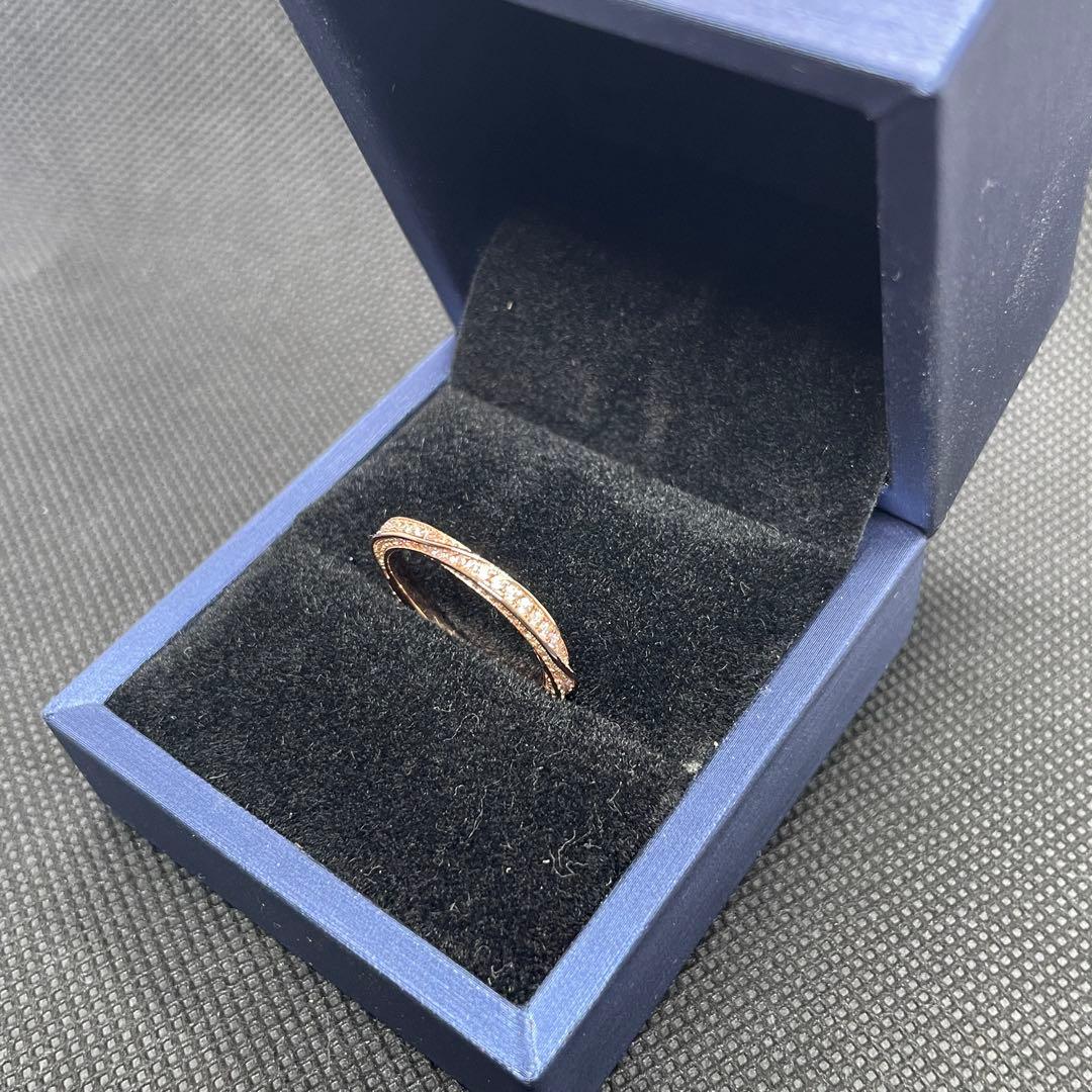 【14.2号】モアサナイト ツイスト フルエタニティ リング　ピンクG