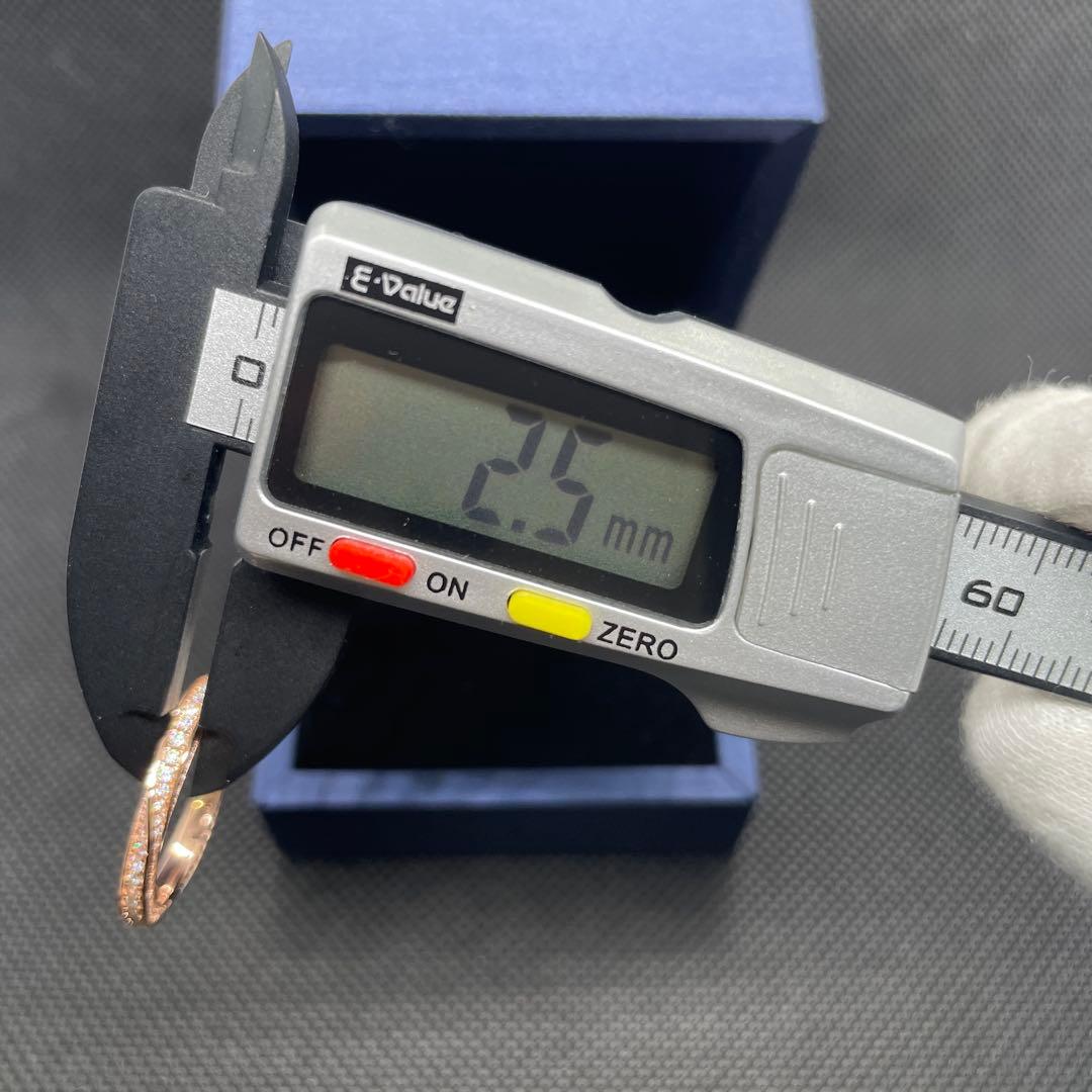 【14.2号】モアサナイト ツイスト フルエタニティ リング　ピンクG