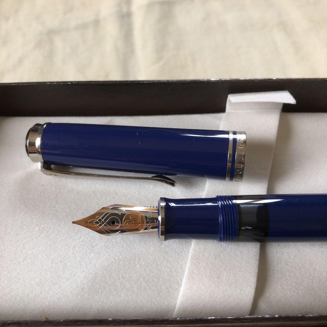 Pelikan ペリカン 廃盤万年筆 M805 ダークブルー　Fニブ　生産終了品