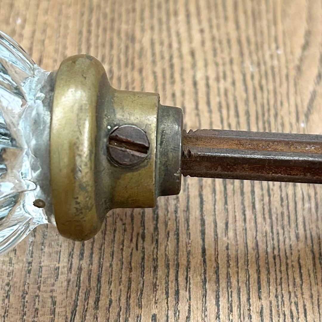 アンティーク◆ガラス製ドアノブ◆硝子ドアハンドル取手