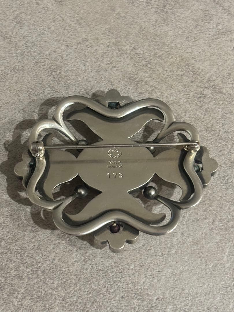 ジョージジェンセン ブローチ 173 琥珀 AG925  