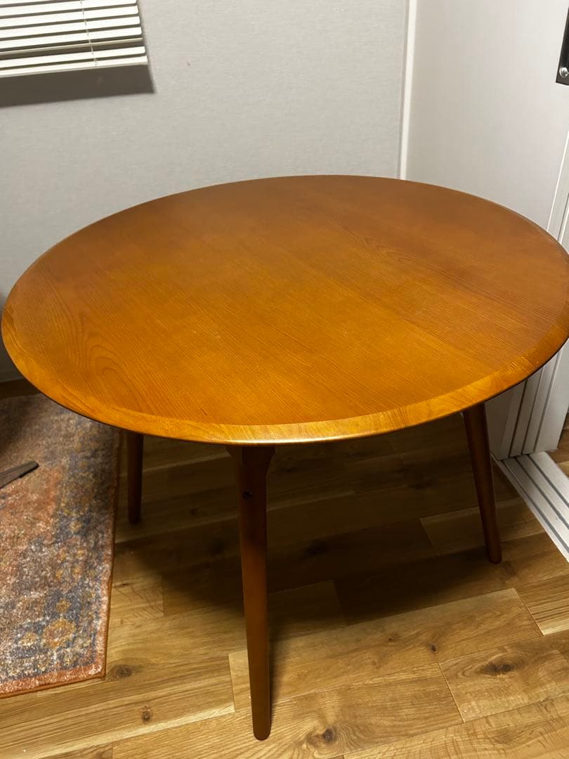 【ダイニングテーブル 】ラウンド 棚付き 幅90 木製 ウッド