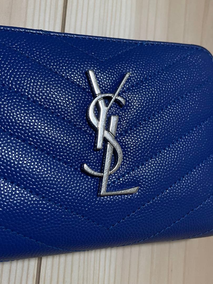 SAINT LAURENT ブルー 二つ折り財布