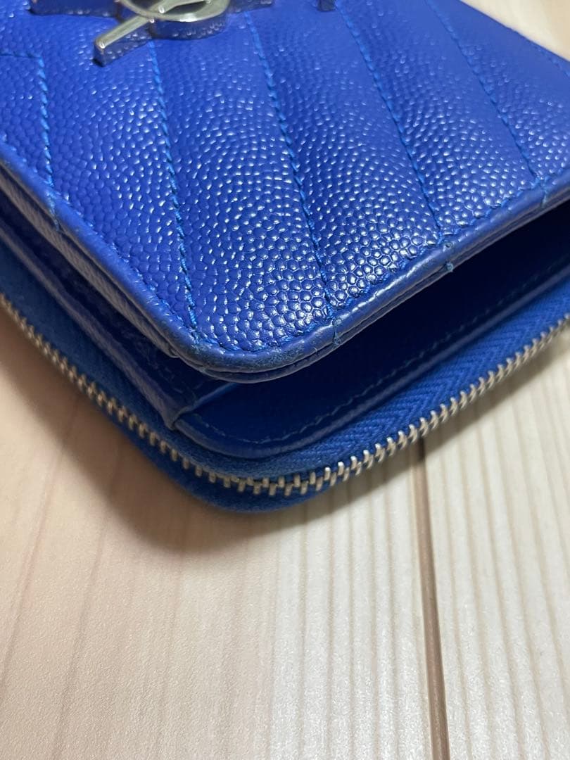SAINT LAURENT ブルー 二つ折り財布