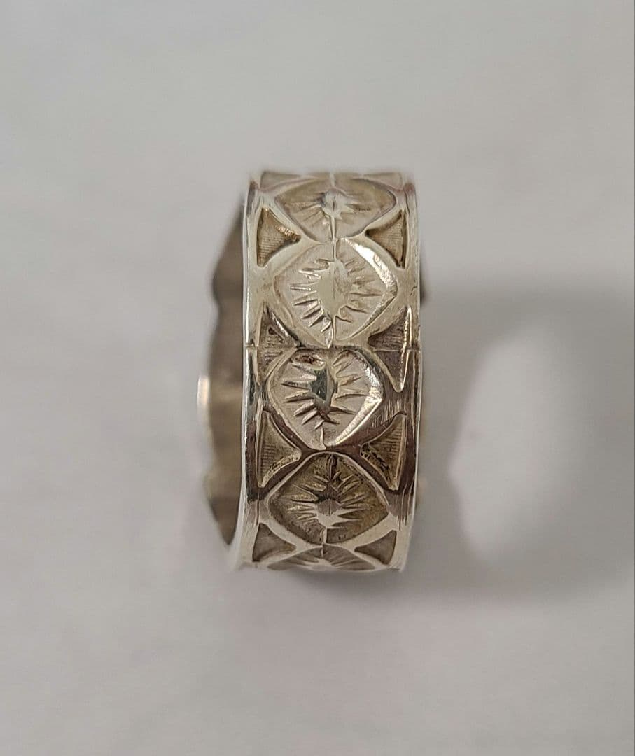 ナバホ族 Gary Reeves作 スタンプワーク リング シルバー