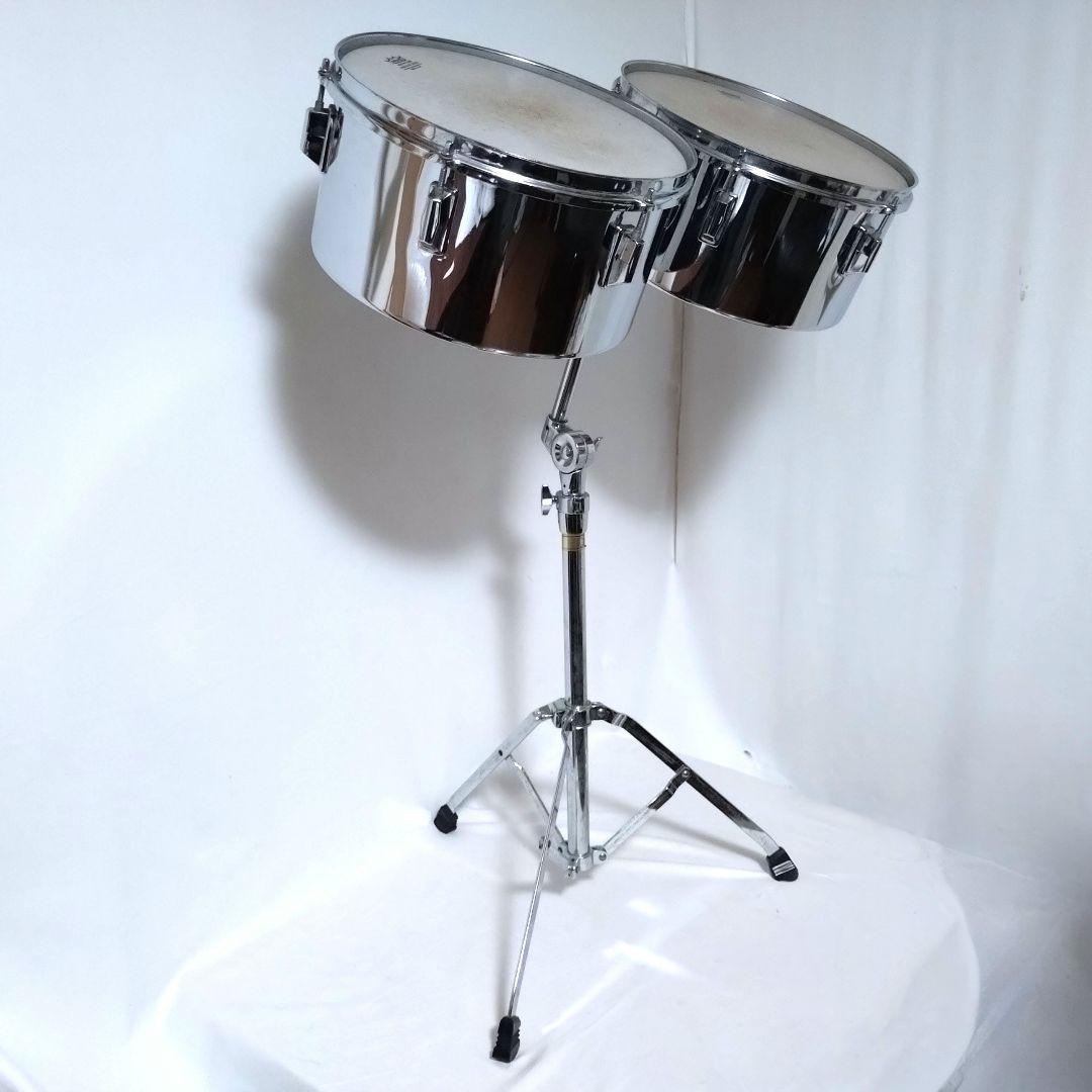 Pearl　パール　ティンバレス　13インチ 14インチ　スタンド付き　打楽器