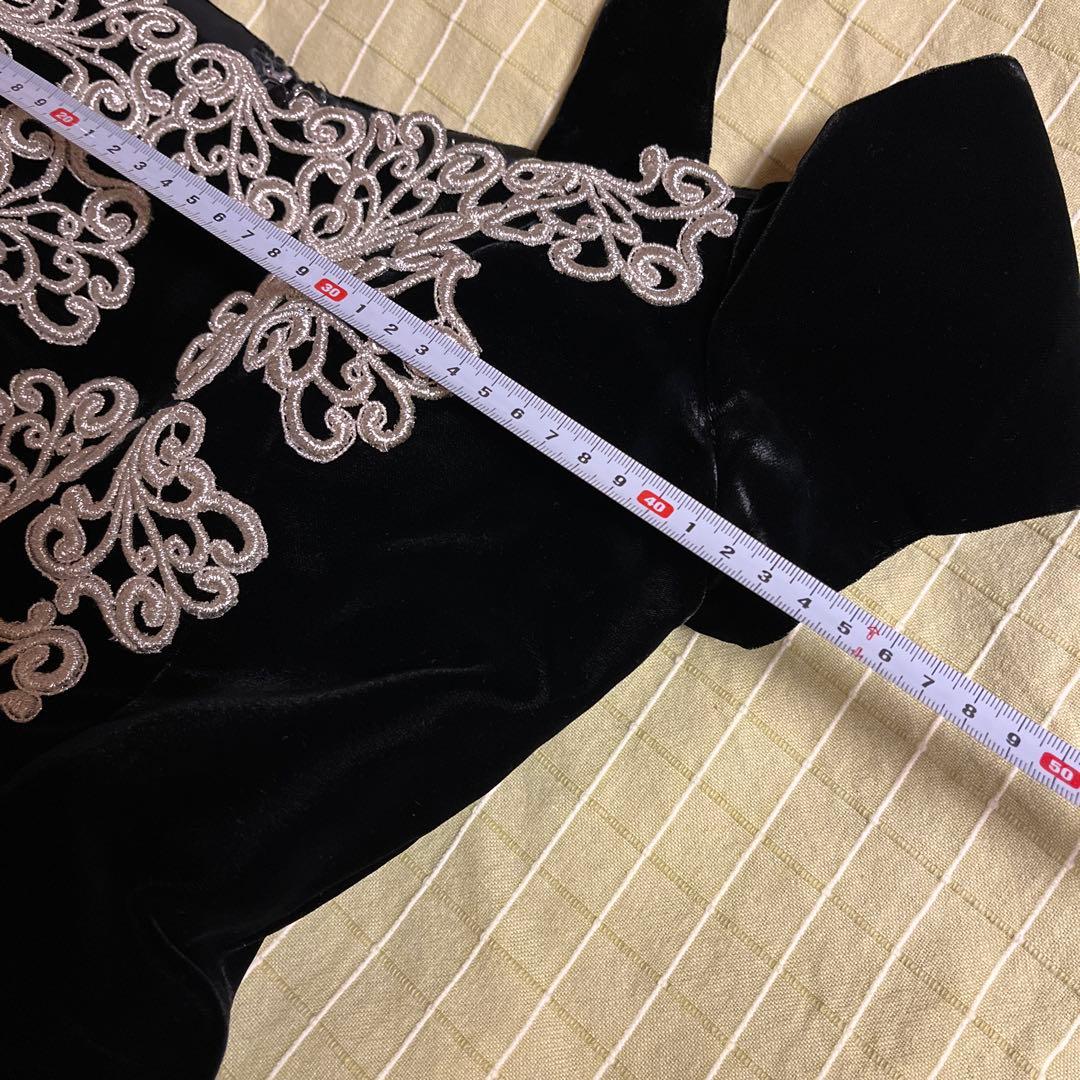 ウエディング カラ－ドレス　ベルベット黒