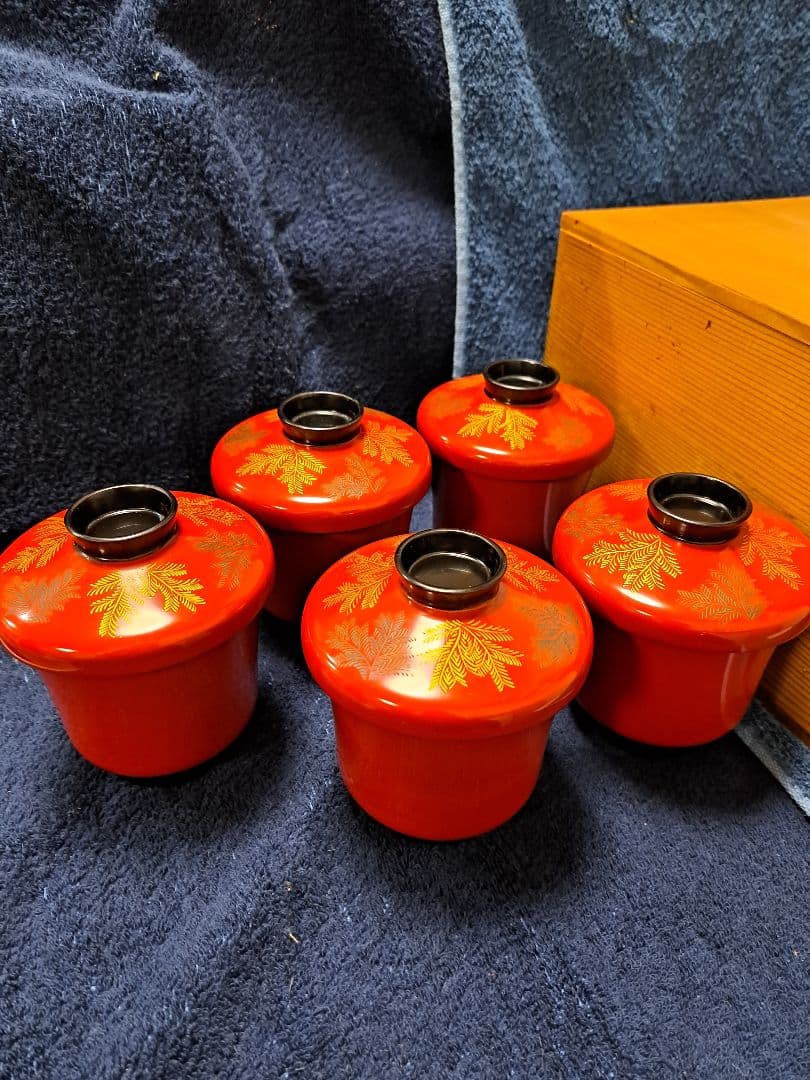 【新品未使用品】輪島塗漆器 5個セット 木箱付き