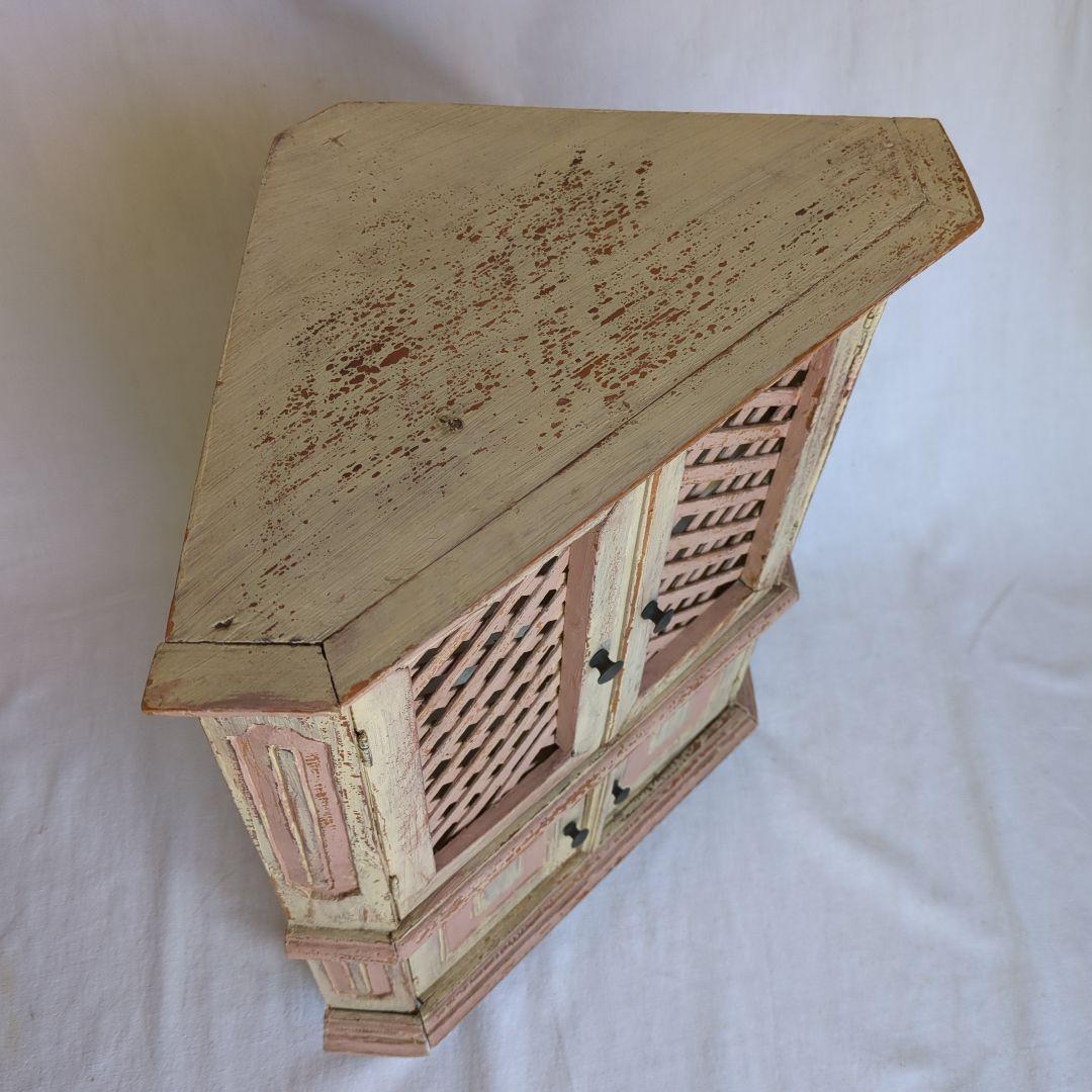 フランスアンティーク ドールキャビネット コーナーシェルフ