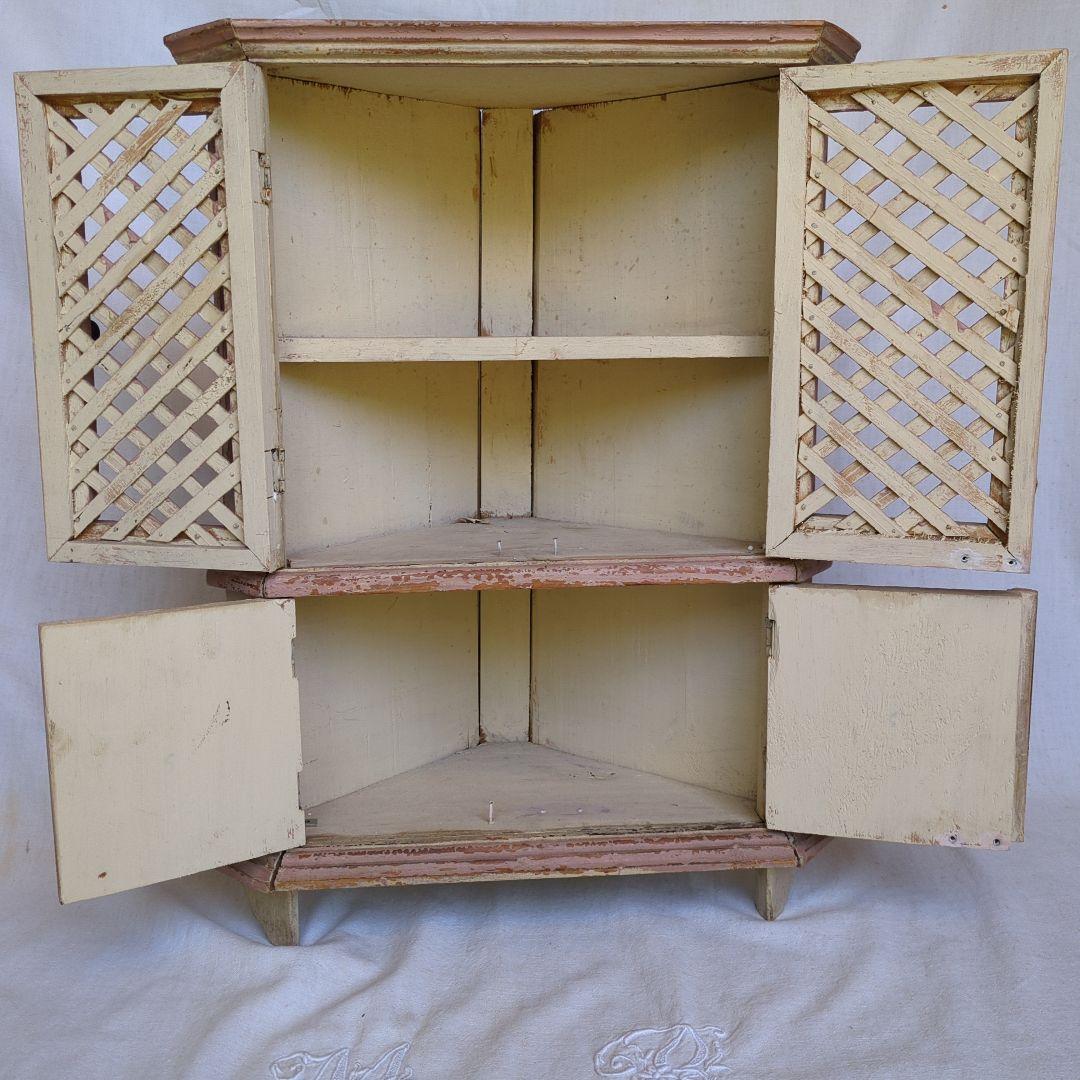 フランスアンティーク ドールキャビネット コーナーシェルフ