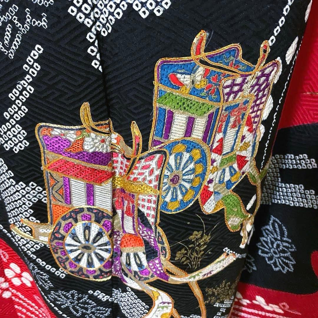 振袖フルセット　染分け　手絞り　手刺繍　成人式振袖　振袖　裄丈67