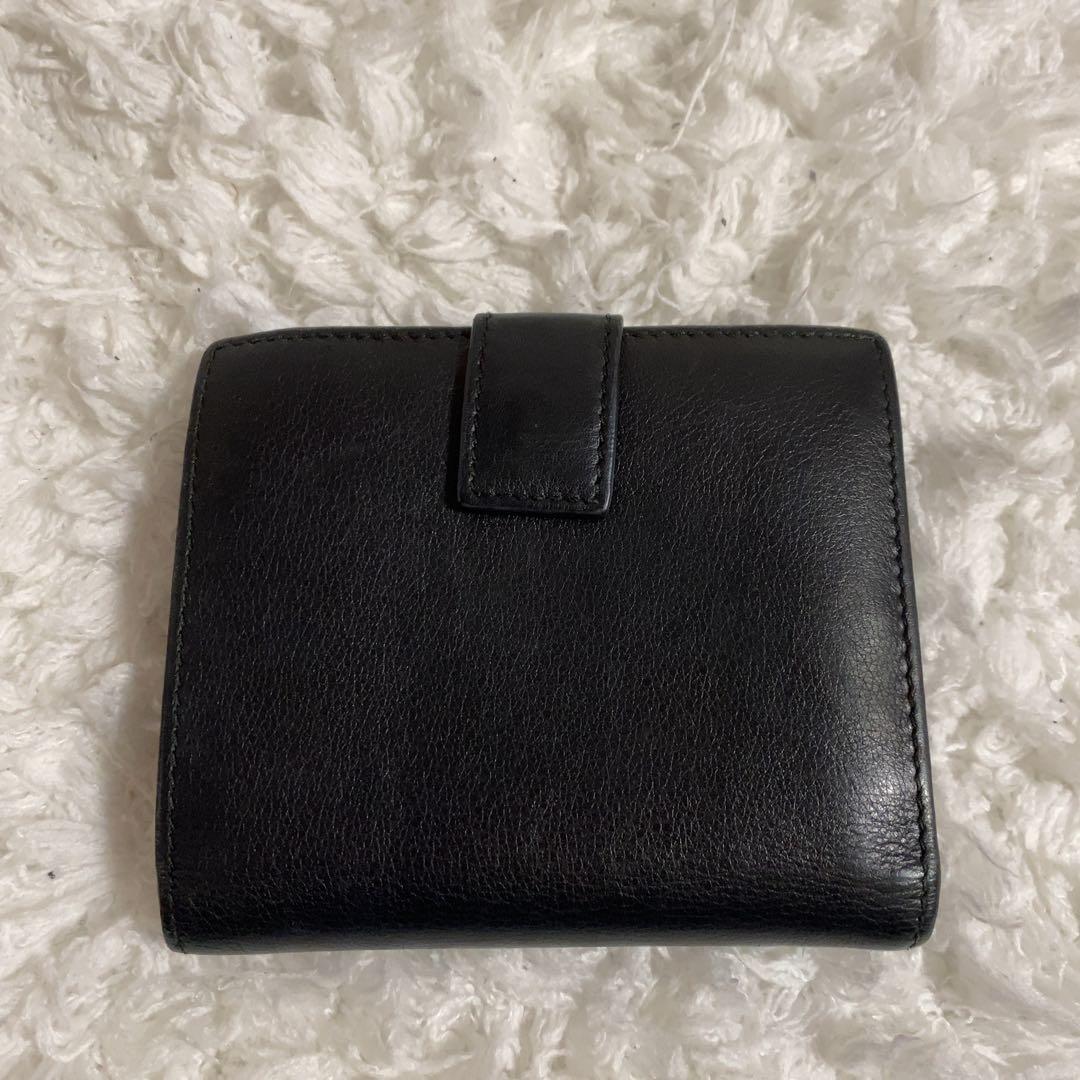 サルヴァトーレフェラガモ 2つ折り財布 ガンチーニ 金具 レザー ブラック