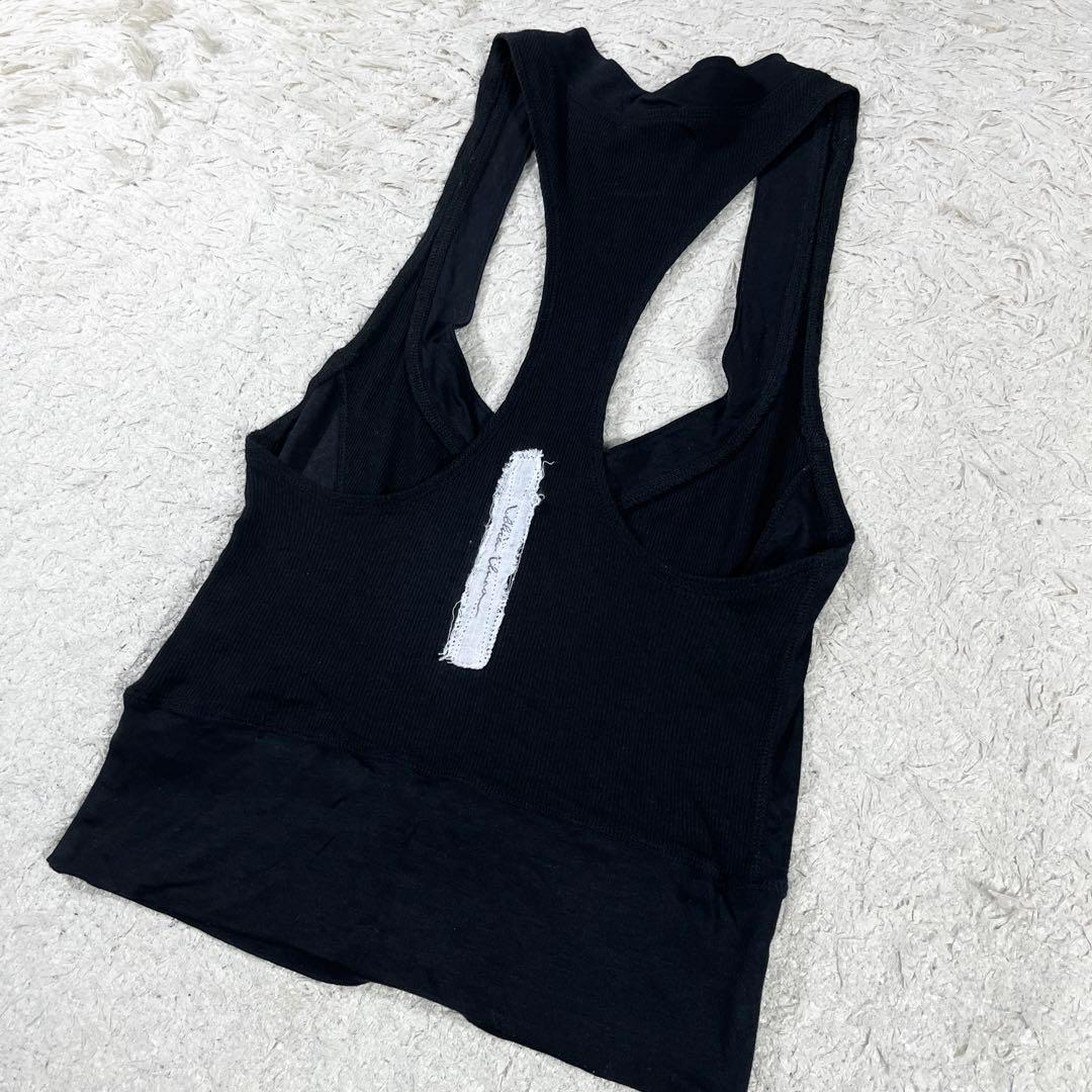 alice auaa アリスアウアア ショート丈 タンクトップ Y2K ブラック